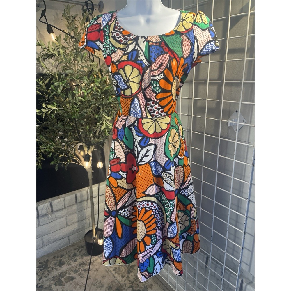 Boho 90s Dress Flower Red Floral Midi Lined‎ Y2k Fairy Cottage Core Medium 8